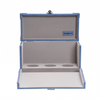 Maleta de alta calidad con caja de perfume de cuero de PU de grano ondulado azul neblina para viaje