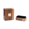 Caja de perfume vacía con chapa de cuero de grano de madera de lujo para exhibición